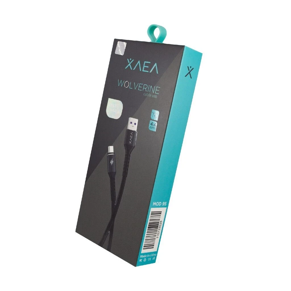 CABLE USB V8 MOD94 WOLVERINE – XAEA – 4.4 AMP – NEGRO