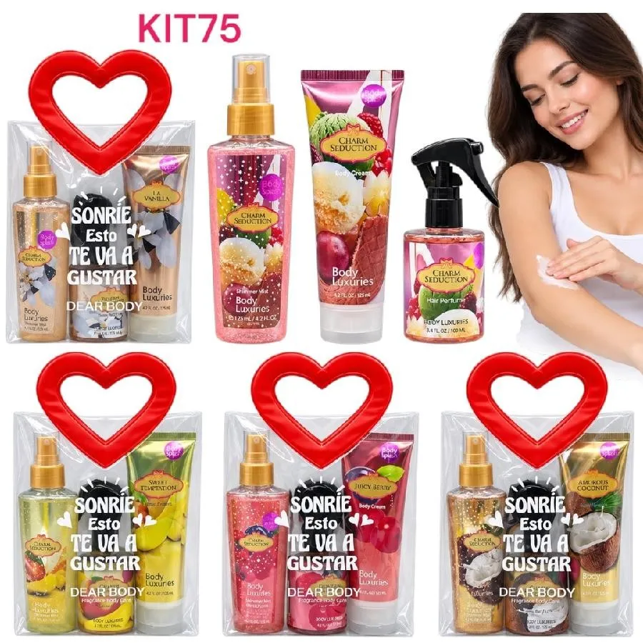 kit gif x3 de regalo shimmers mist, perfume capilar, crema dear body