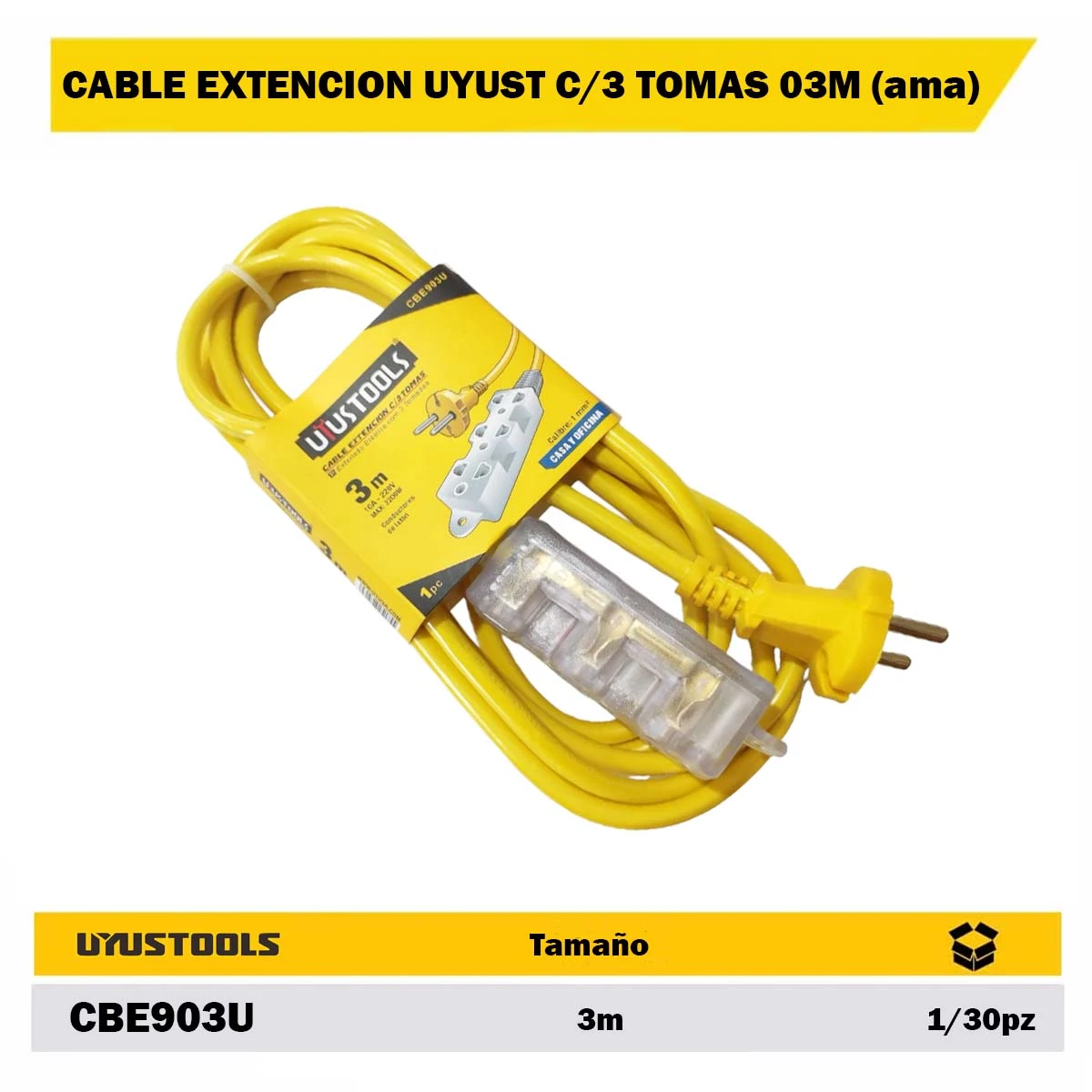 CABLE EXTENCION UYUST C/3 TOMAS 03M (ama)
