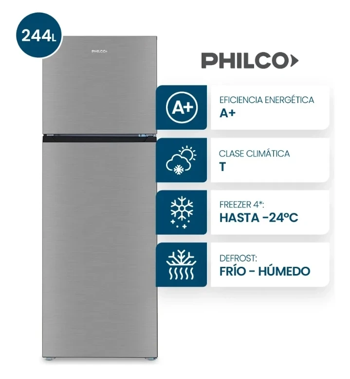 HELADERA PHILCO CÍCLICA 260OTS INOX