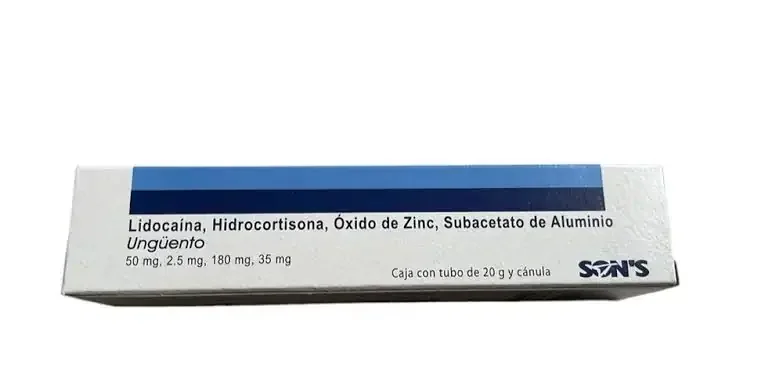 Lidocaína, Hidrocortisona, Óxido de Zinc, Subacetato de Aluminio