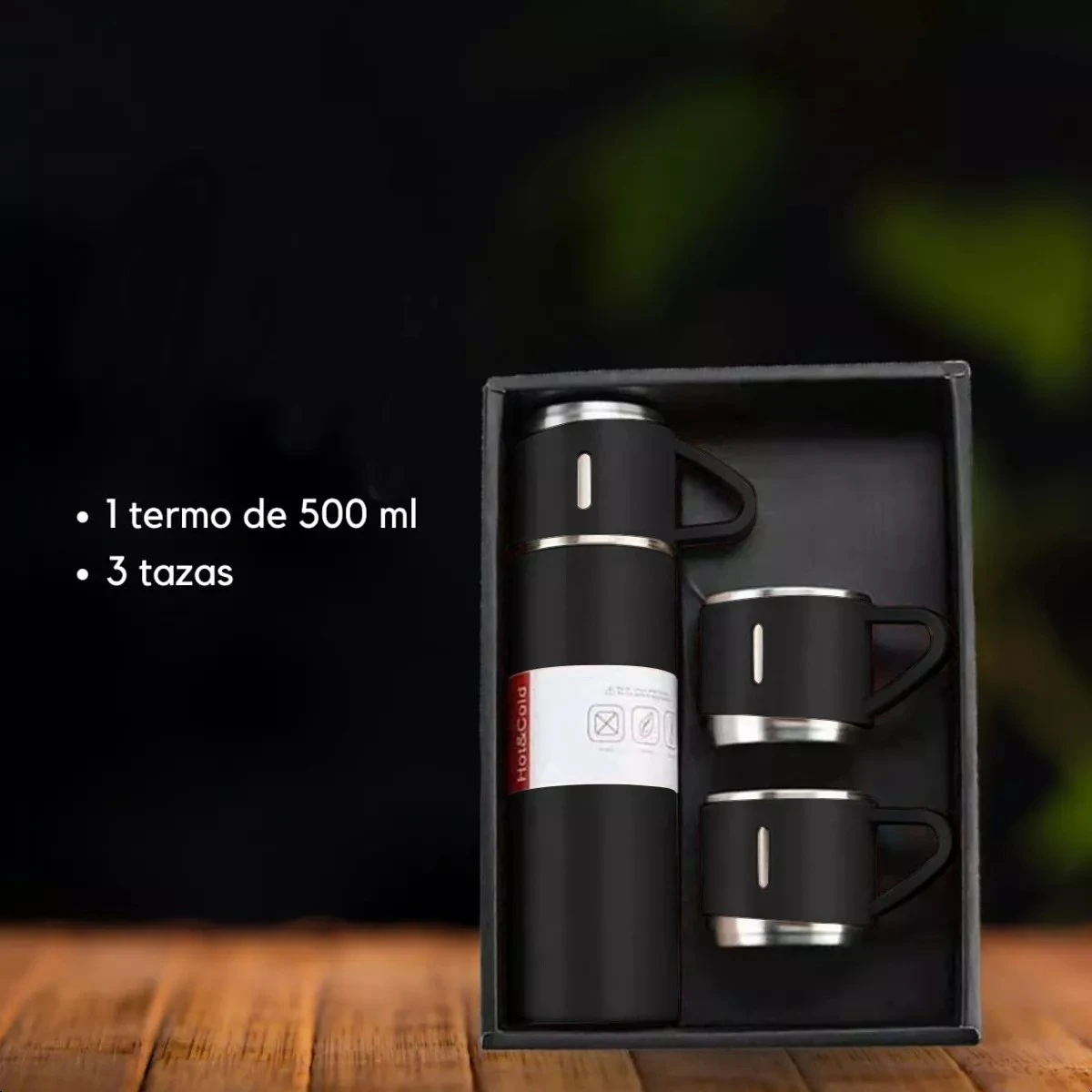 Set Termo con 3 Tazas 500 ml Acero Inoxidable 4