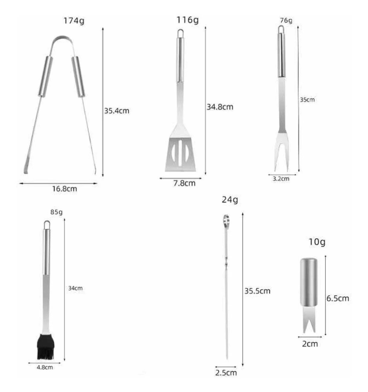 Kit de asador 17 piezas 2