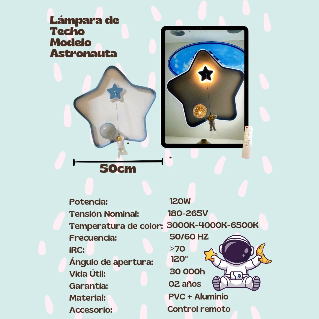 Lámpara de Techo Modelo Estrella  2