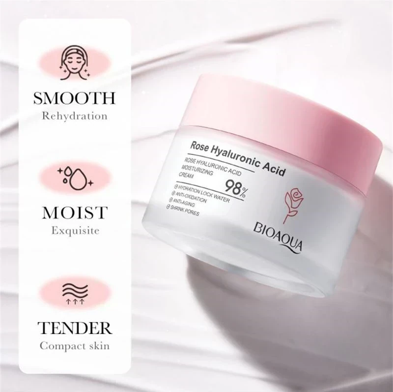 Crema Facial Rosas y Acido Hialuronico Bioaqua 🎀☺️ 2