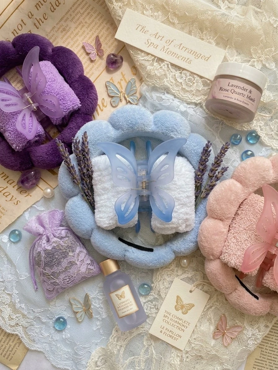 SET DE SKINCARE (valeriana, muñequeras y pinza para el cabello)  2