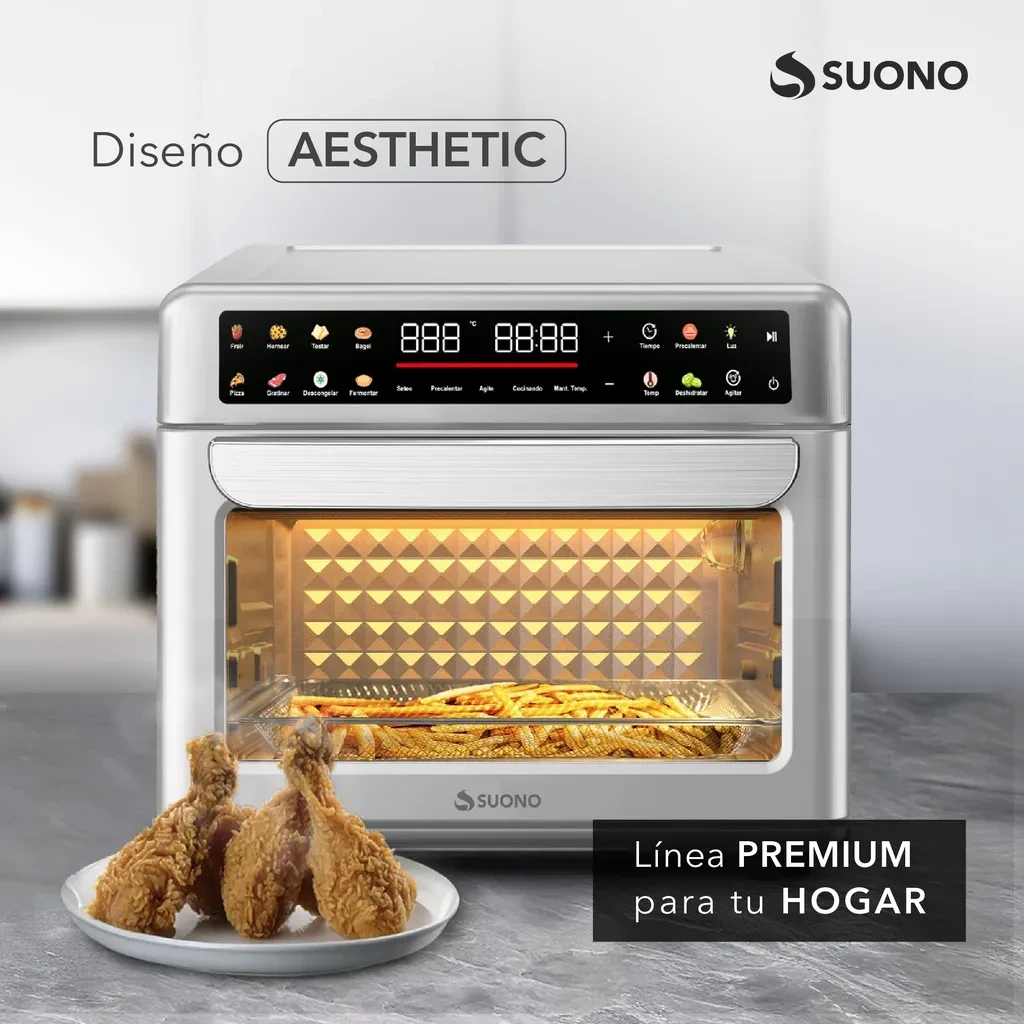Horno Airfryer Suono 25l Multifunción Freidora De Aire Panel Digital 1700w 2
