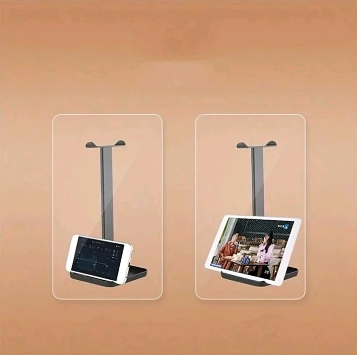1 Peça Suporte De Fone De Ouvido Com Suporte De Telefone E Tablet, Suporte De Mesa Destacável Para Display.  3