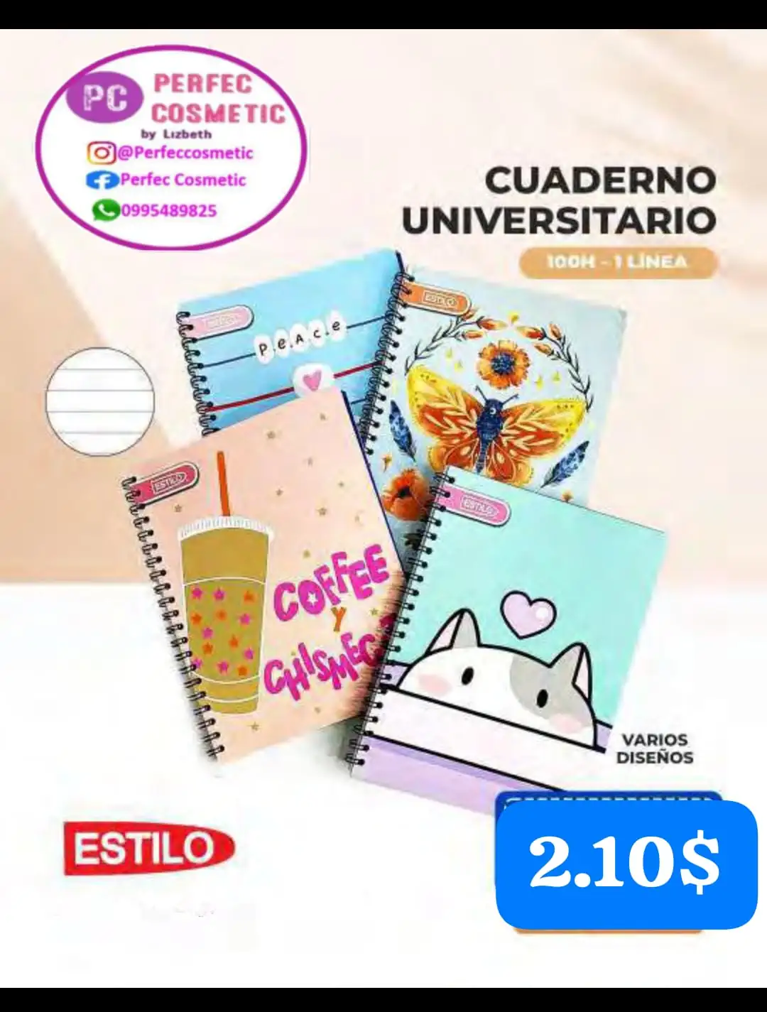 Cuaderno universitario 100 hojas 1 linea 