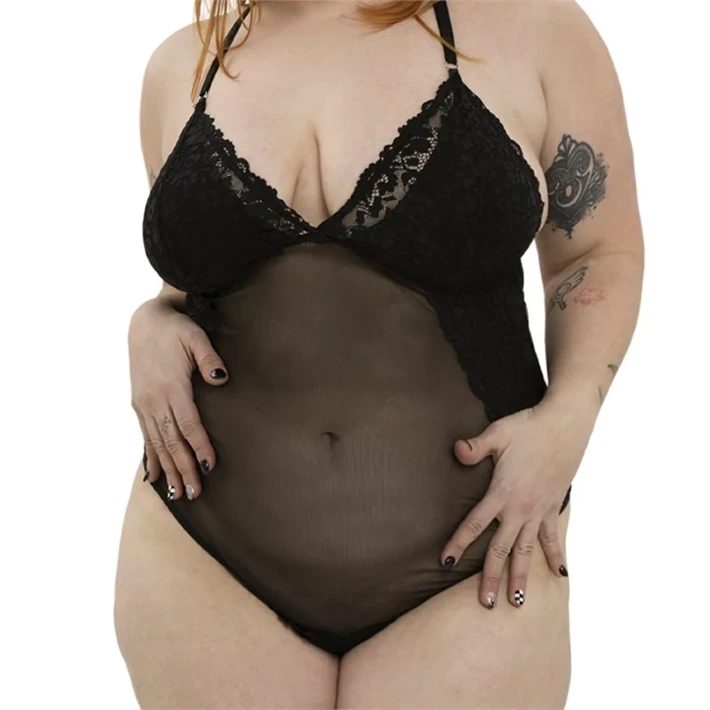 Body Tipo Musculosa de Red Elastizada en Talla XL