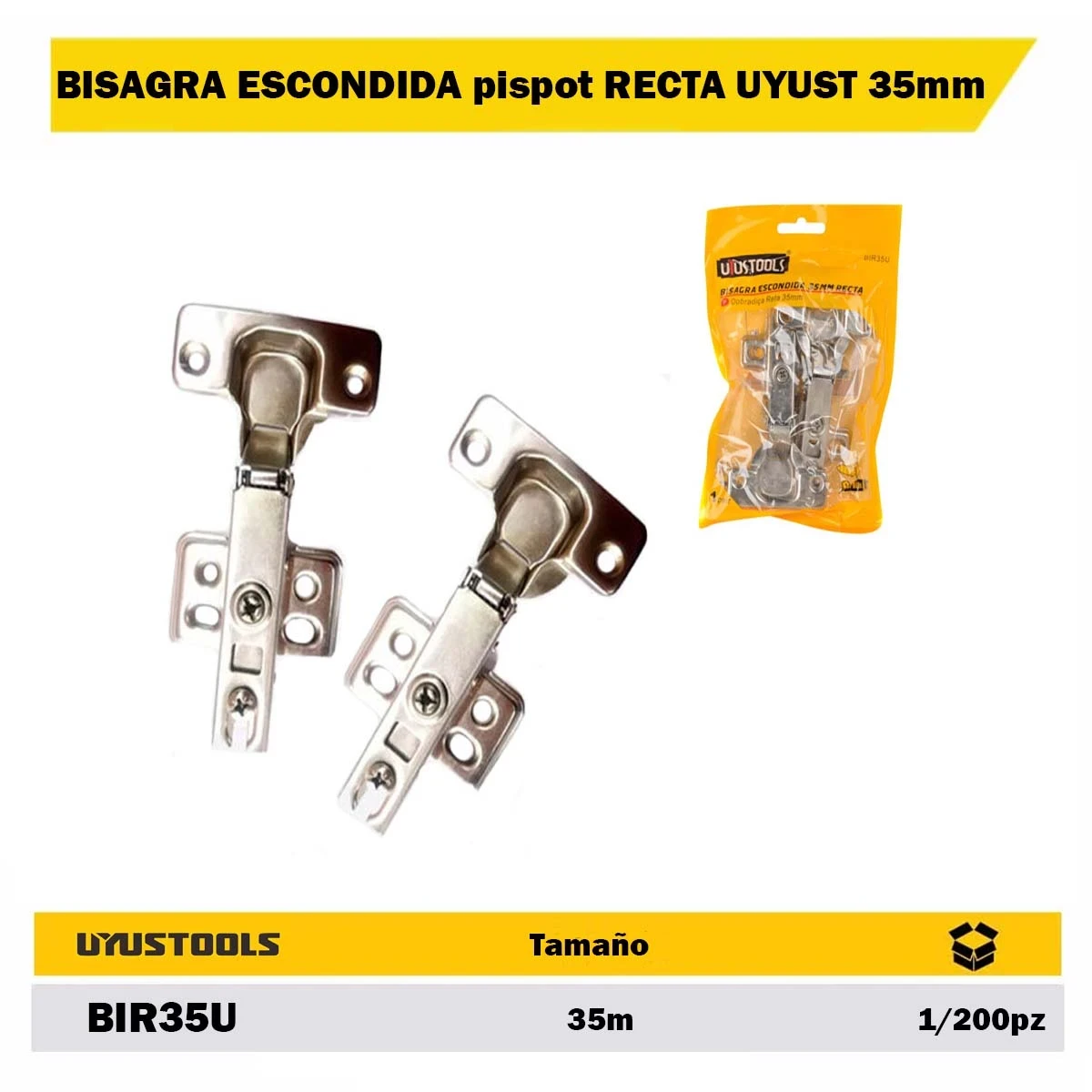 BISAGRA ESCONDIDA pispot RECTA UYUS 35MM