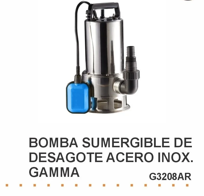 electrobomba sumergible de desagote acero inoxidable Gamma G3208AR