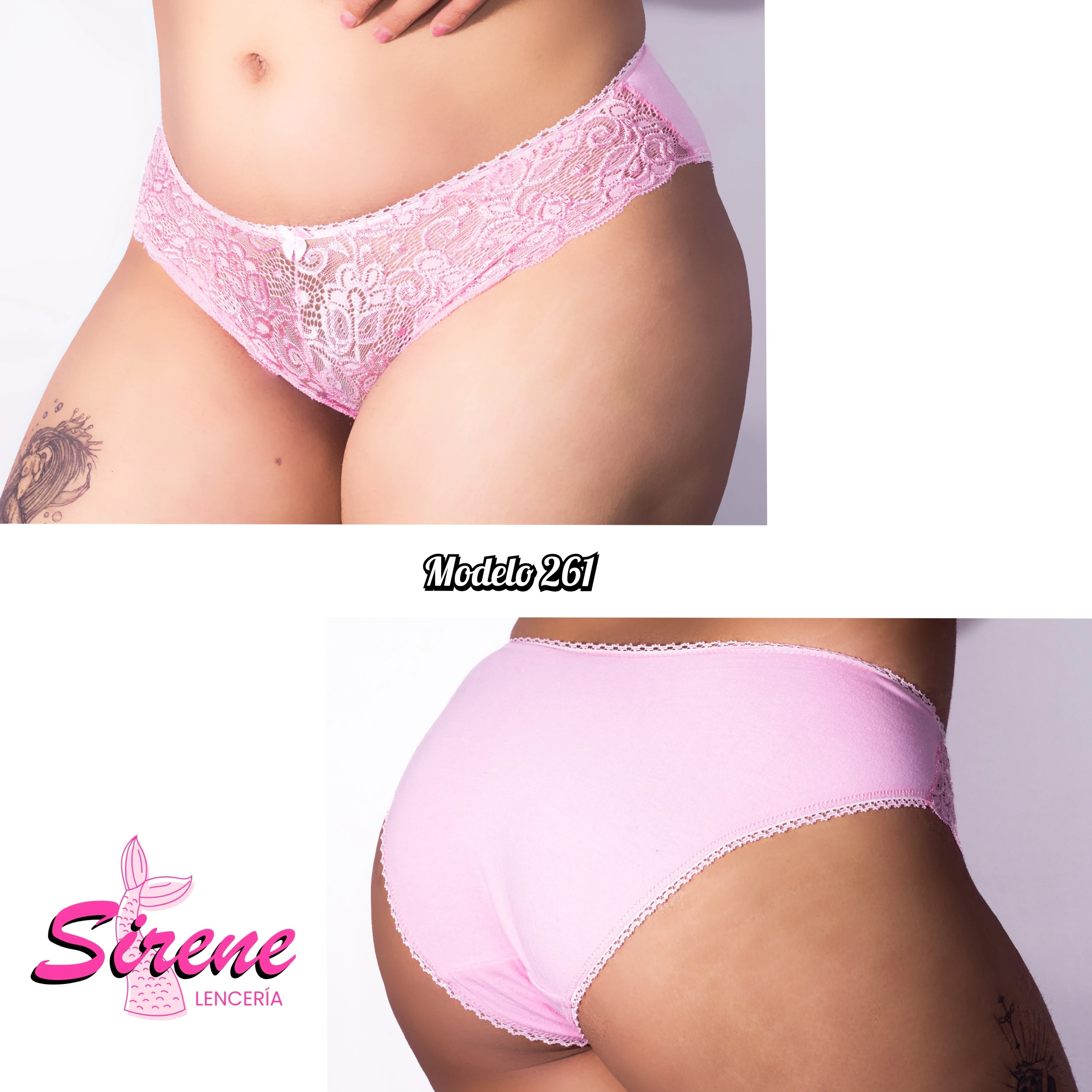 Bikini de licra algodón con encaje