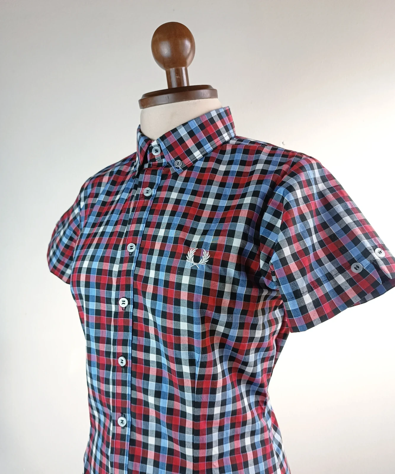 Camisa cuadros rojo con azul 