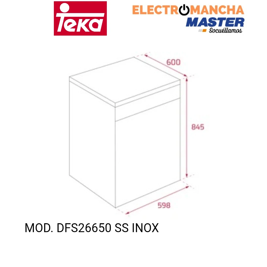 LAVAVAJILLAS TEKA DFS26650SS INOX 13 CUBIERTOS CLASE E 7