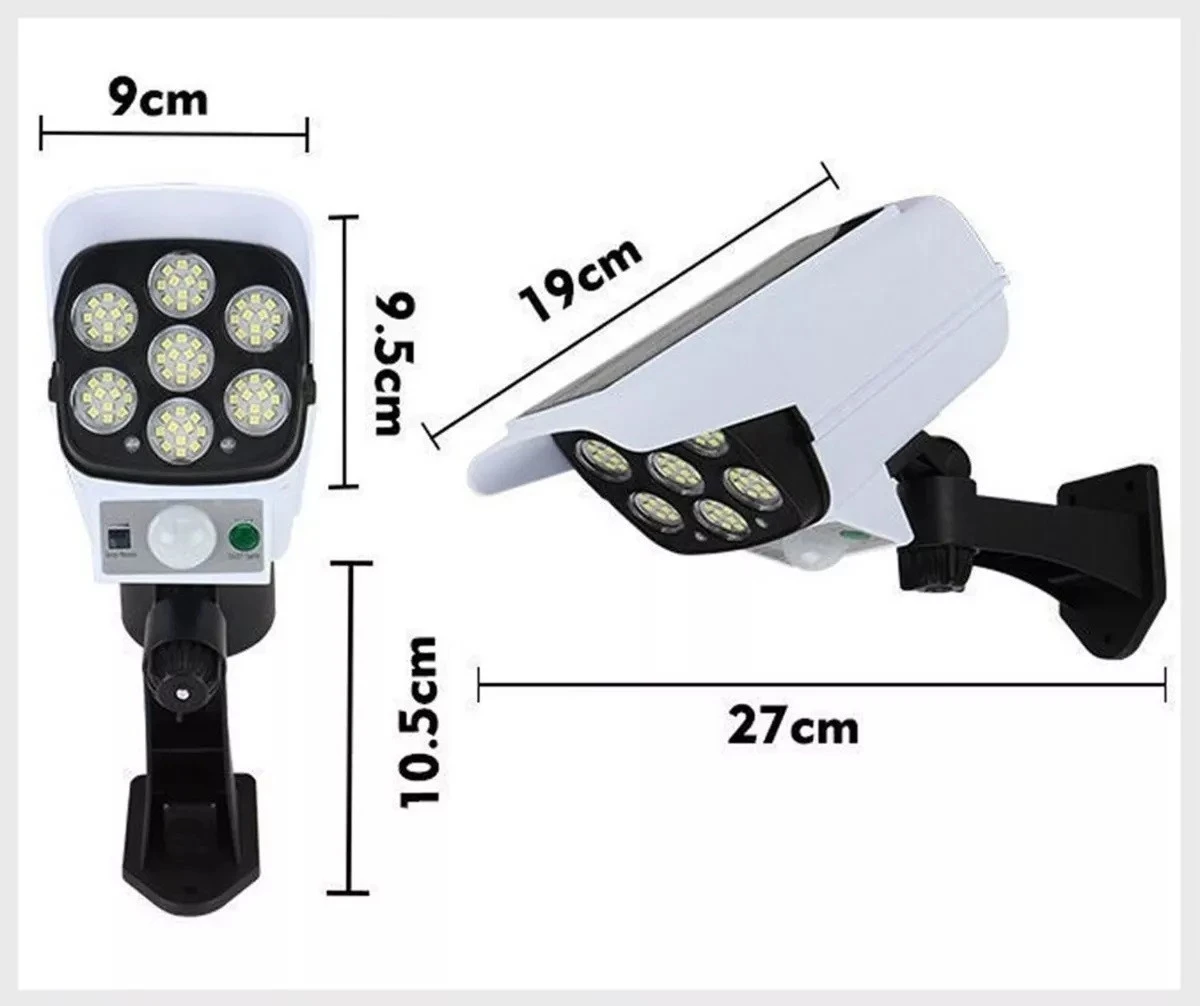 Lampara Led Solar con sensor de movimiento tipo camara  2