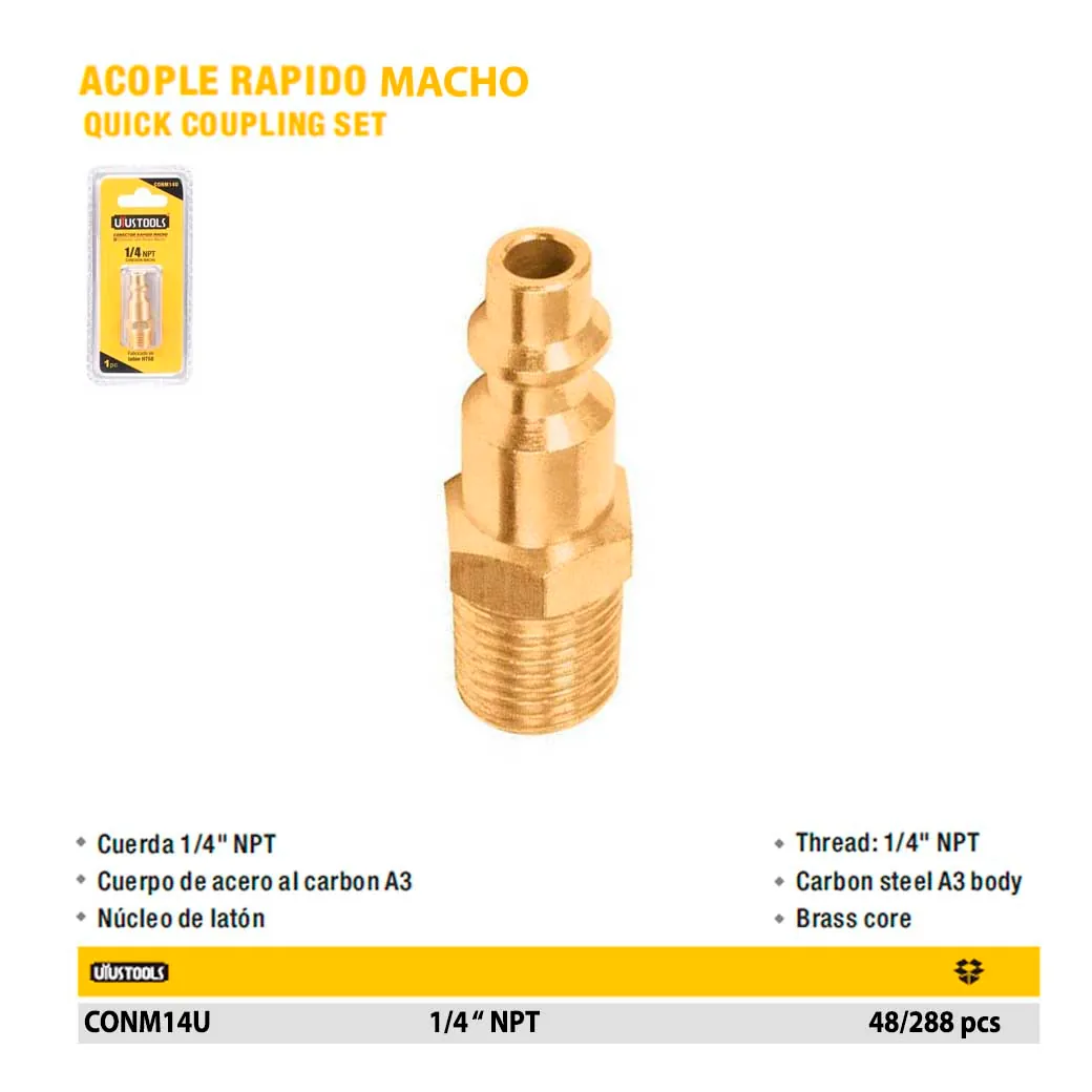 ACOPLE RAPIDO MACHO UYUST 1/4"