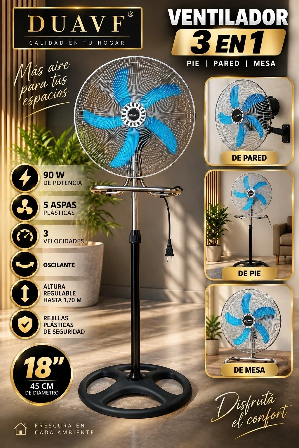 VENTILADOR DUAVF 18 3 EN 1 CONSULTAR DISPONIBILIDAD CON EL VENDEDOR