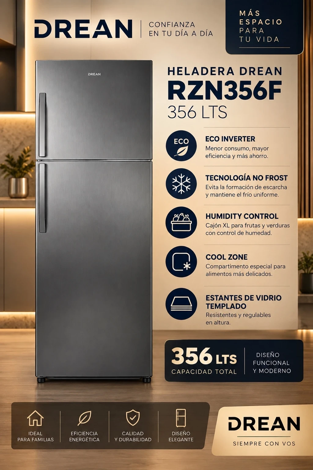 HELADERA DREAN 356L INVERTER CONSULTAR  DISPONIBILIDAD CON EL VENDEDOR 