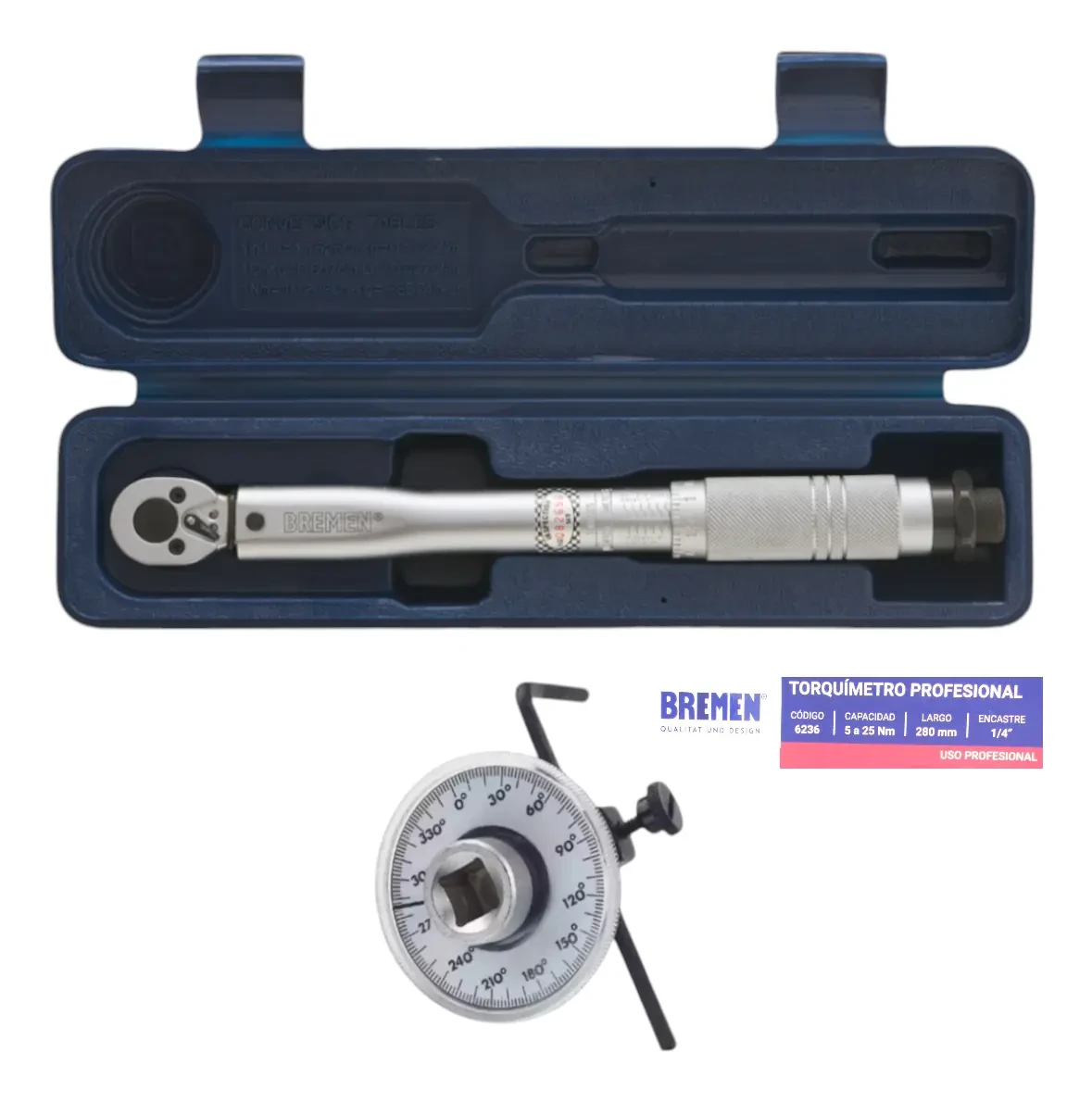 Set Torquimetro Zafe 1/4 Bremen Y Goniometro Ruhlmann