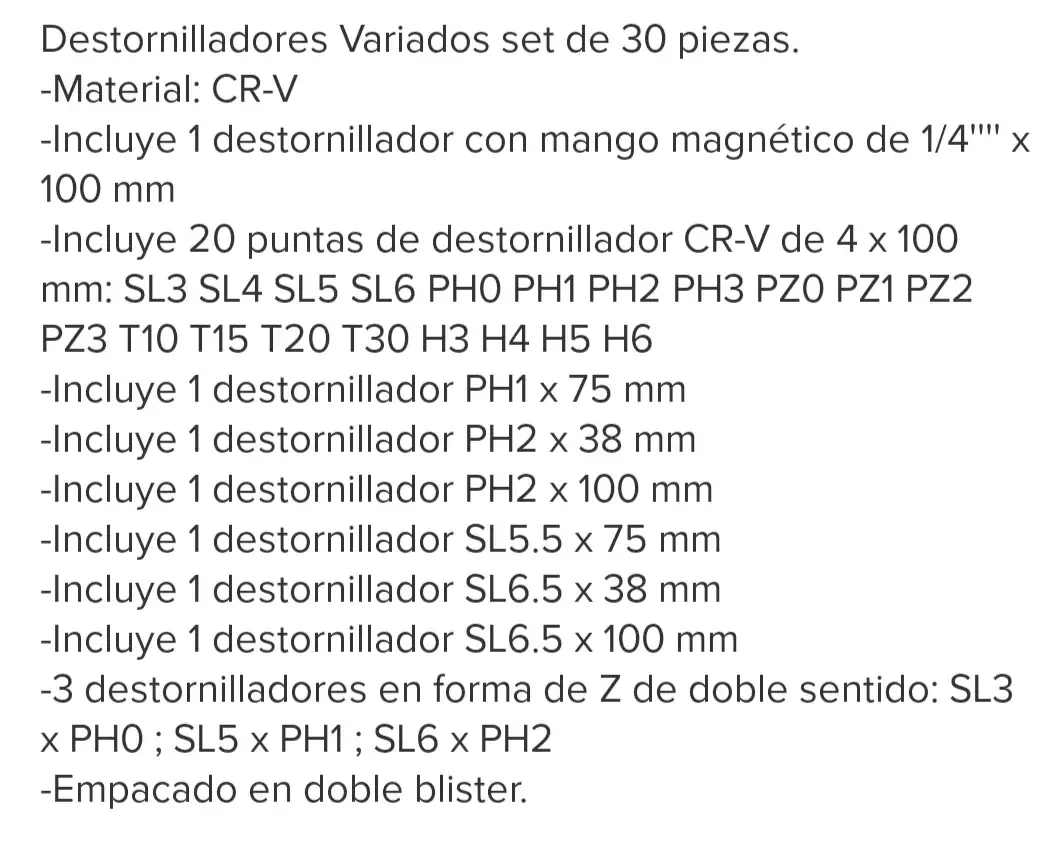 SET 30 DESTORNILLADORES 3