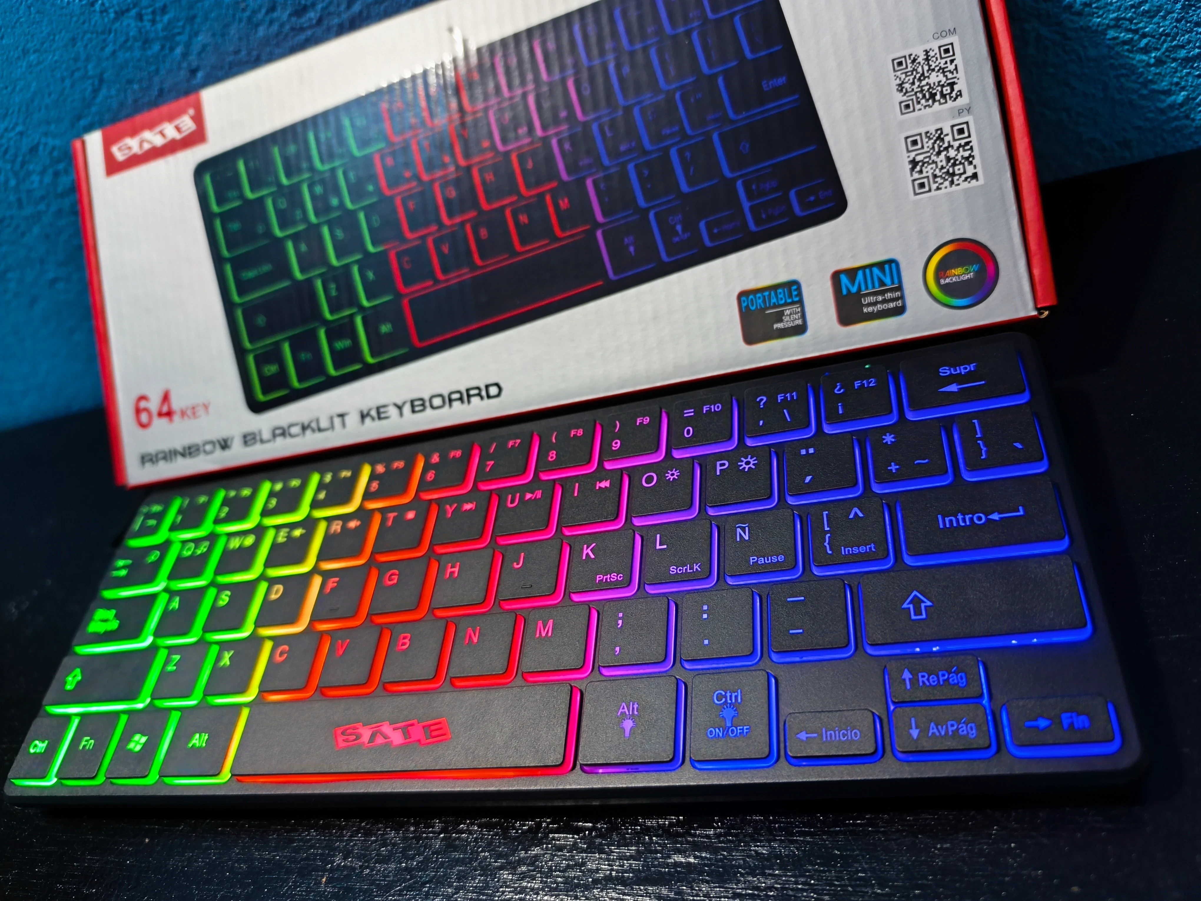 Teclado Mini Sate Con Luces RGB 2