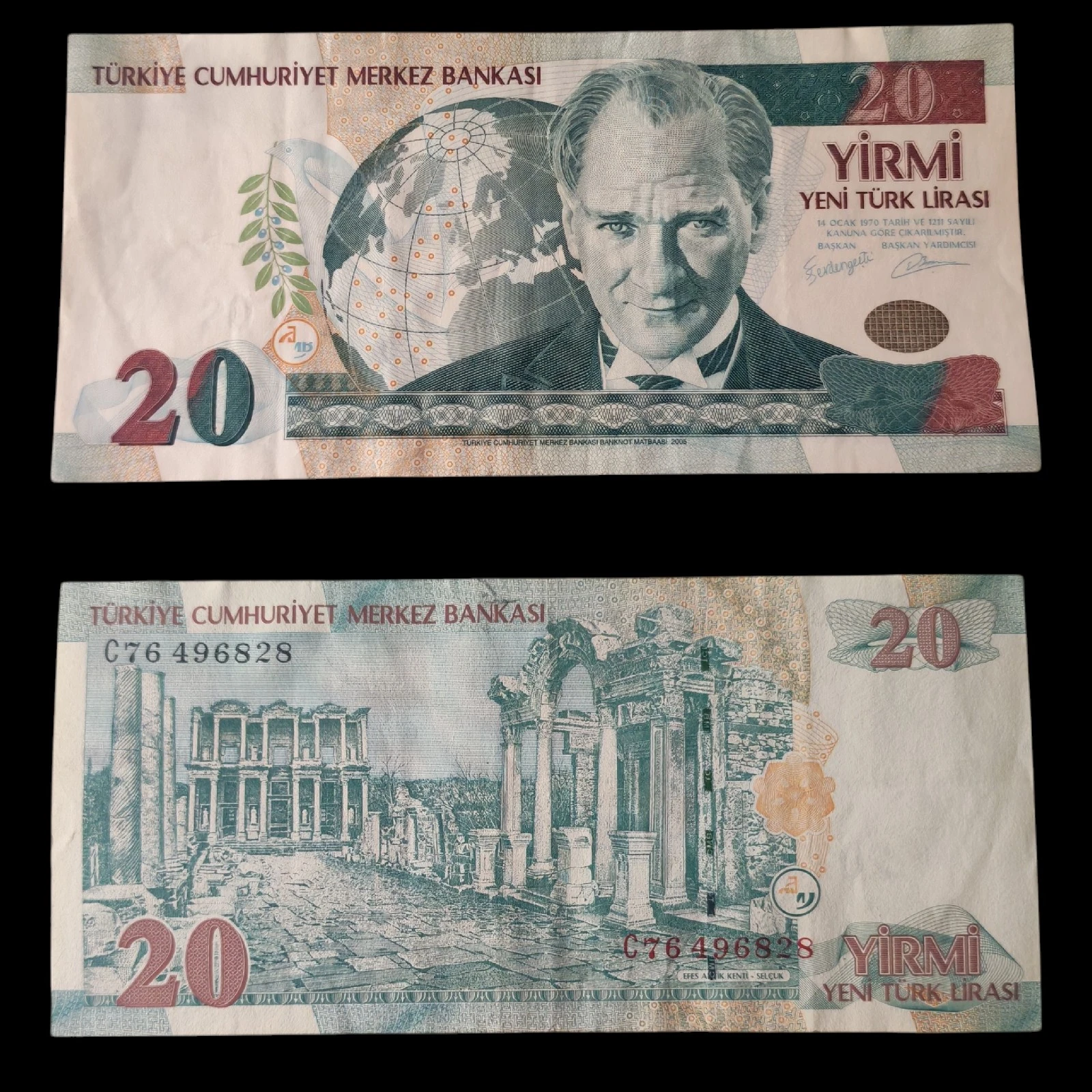 ° Turquía 20 liras circulado 