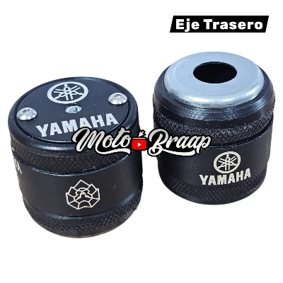 Yamaha Slider eje trasero plasti aluminio contra marcado Yamaha negro par