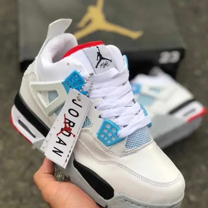Retro 4 white blue