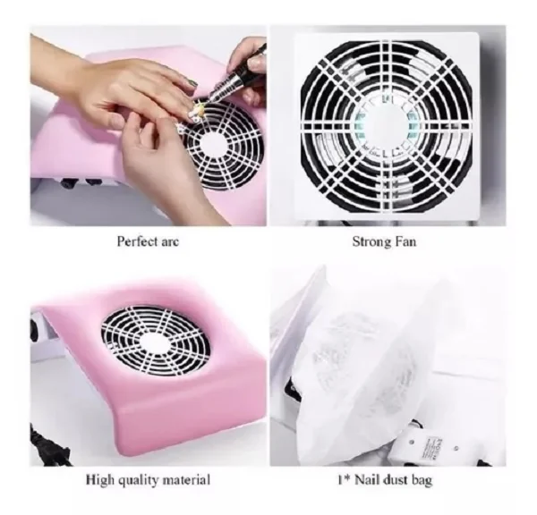 Extractor de Polvo De Uñas Aspiradora Manicure 