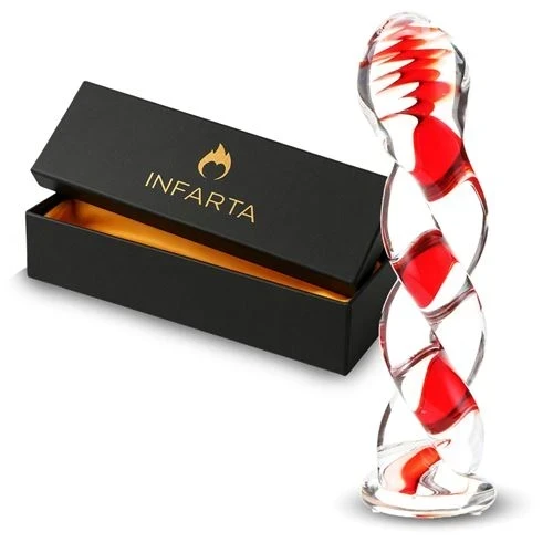 Glass Dildo Ruby Swirl