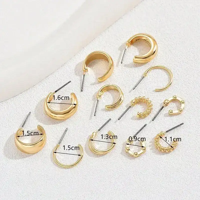 Set x6 Pares de Candongas Gianna REF: J25 3
