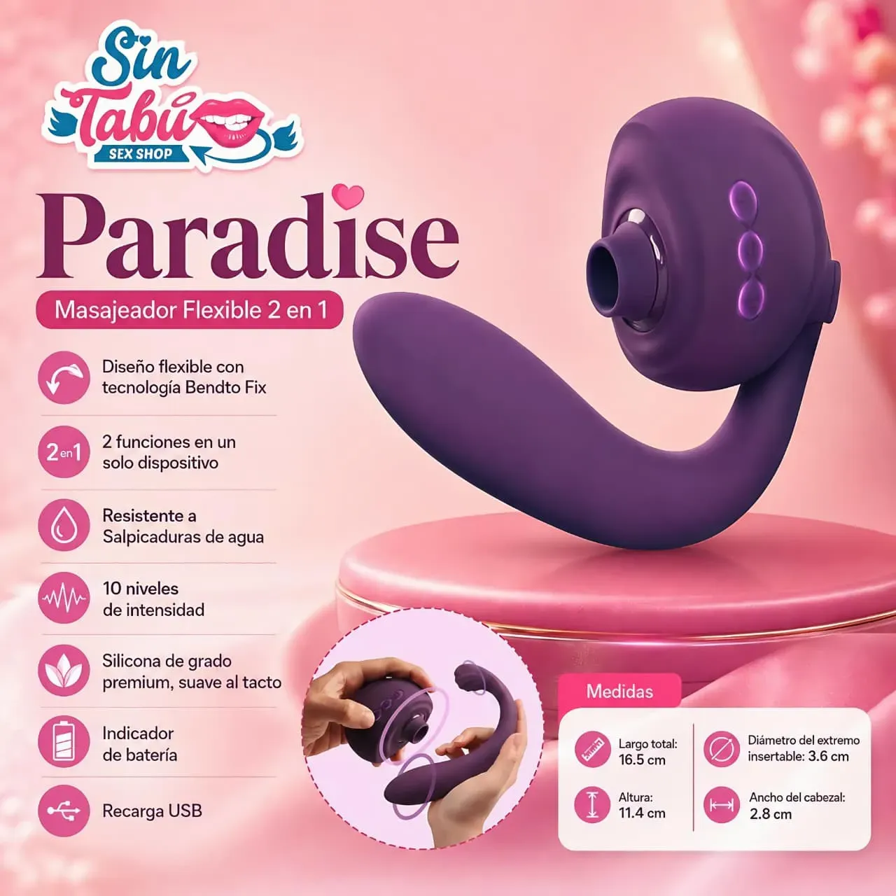 VIBRADOR MASAJEADOR PARADISE