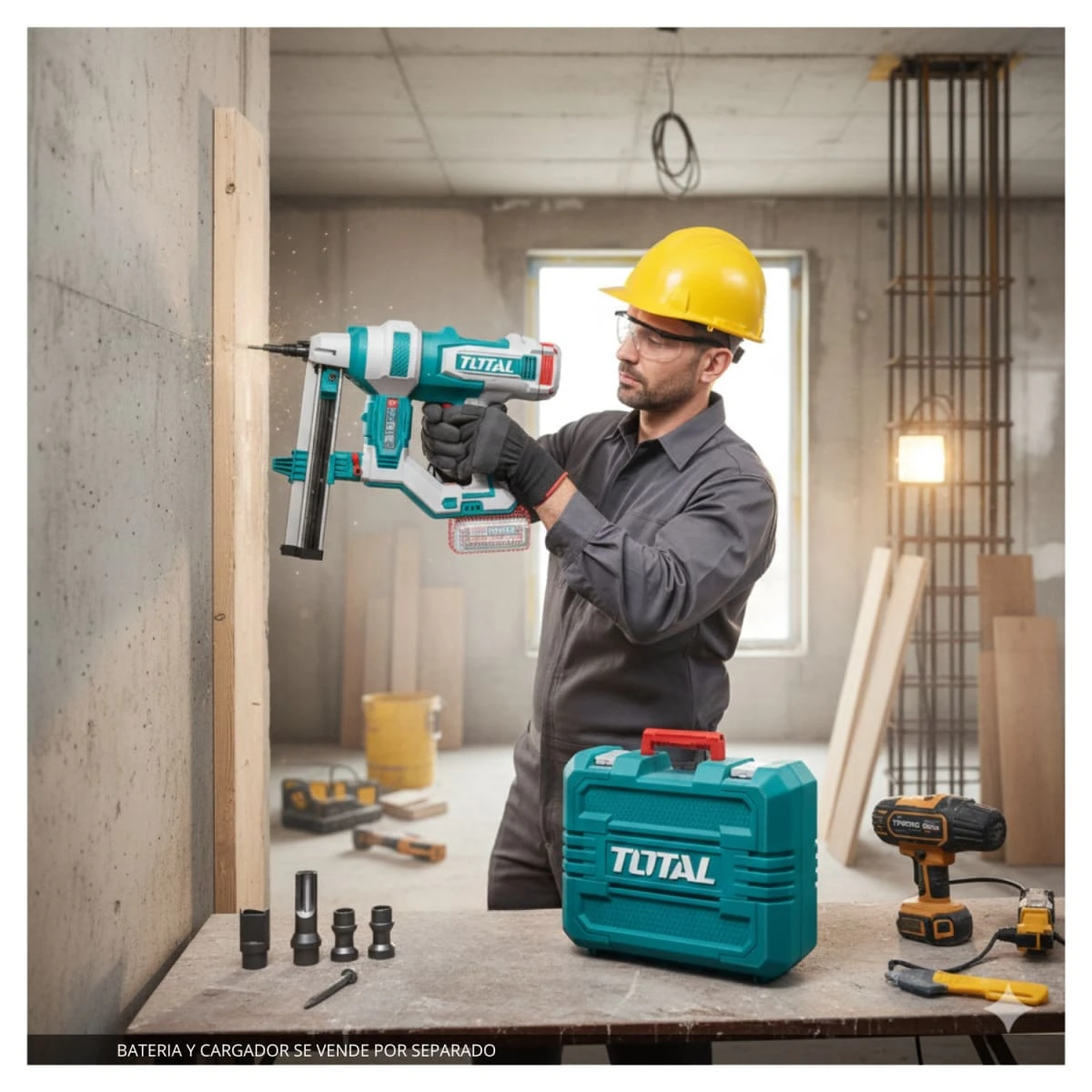 TCNLI9005 Clavadora para concreto 15-40mm 20v (solo cabezal) total 2