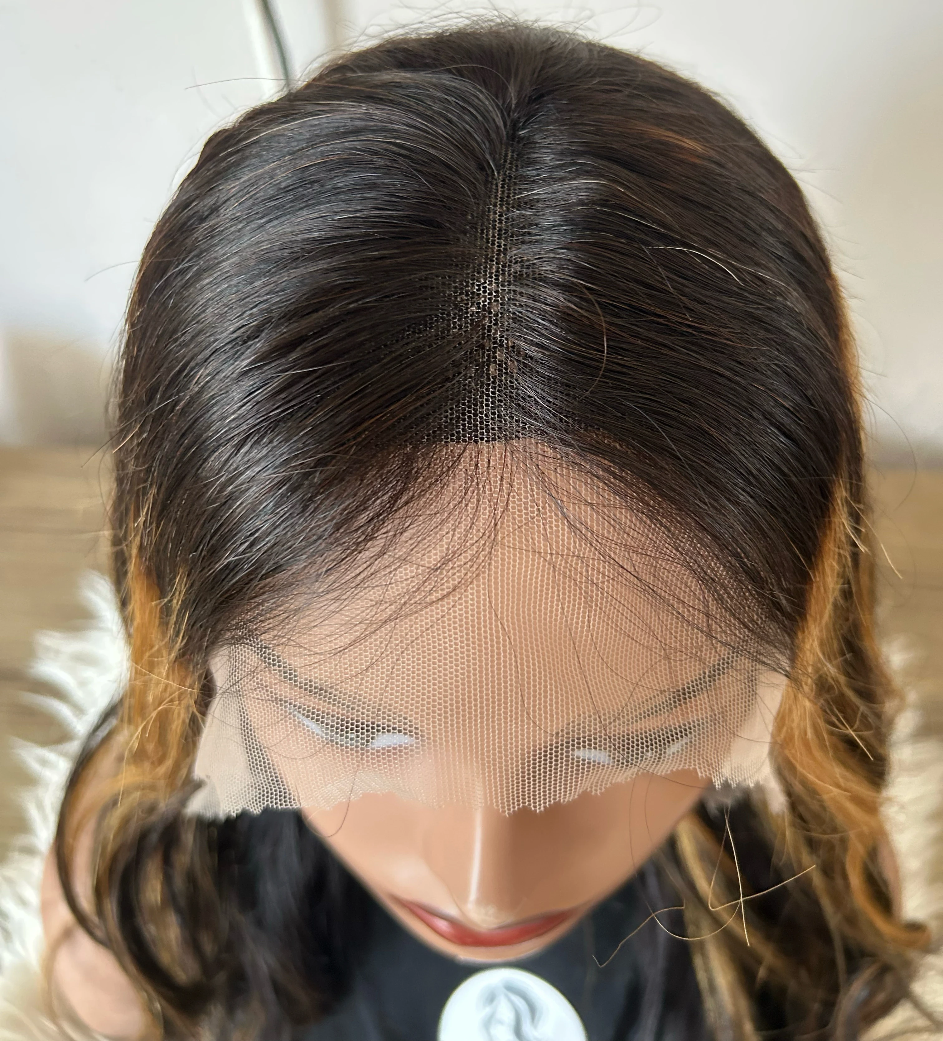 Peluca de cabello humano con encaje frontal degradado de 24 pulgadas, densidad del 180 %, rubio miel, pelucas onduladas con reflejos 1B/27 con encaje frontal 13x4 7