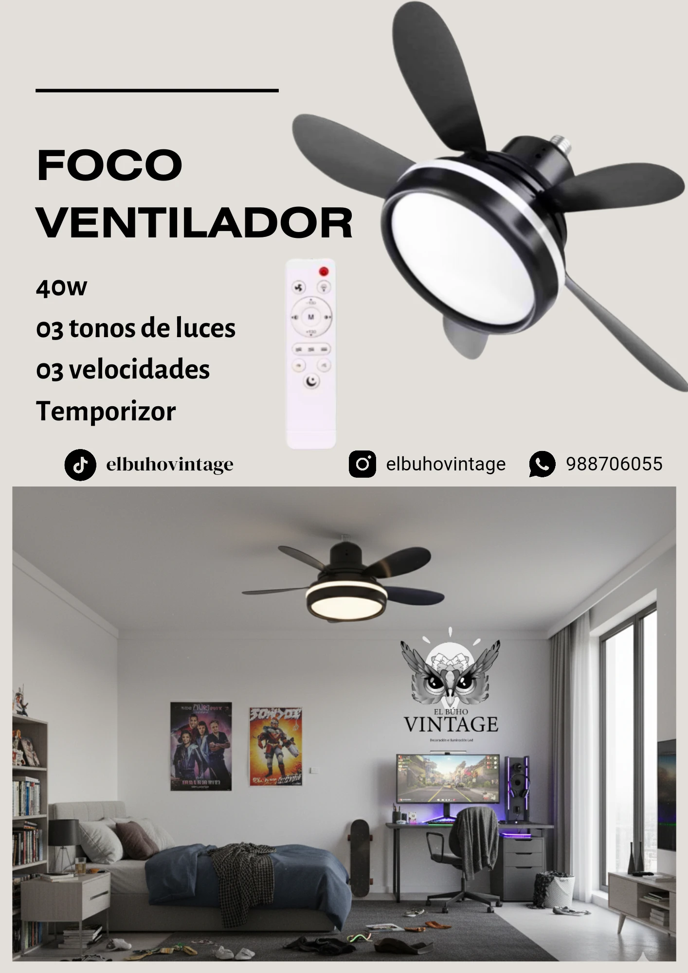 Foco Ventilador 32w 2
