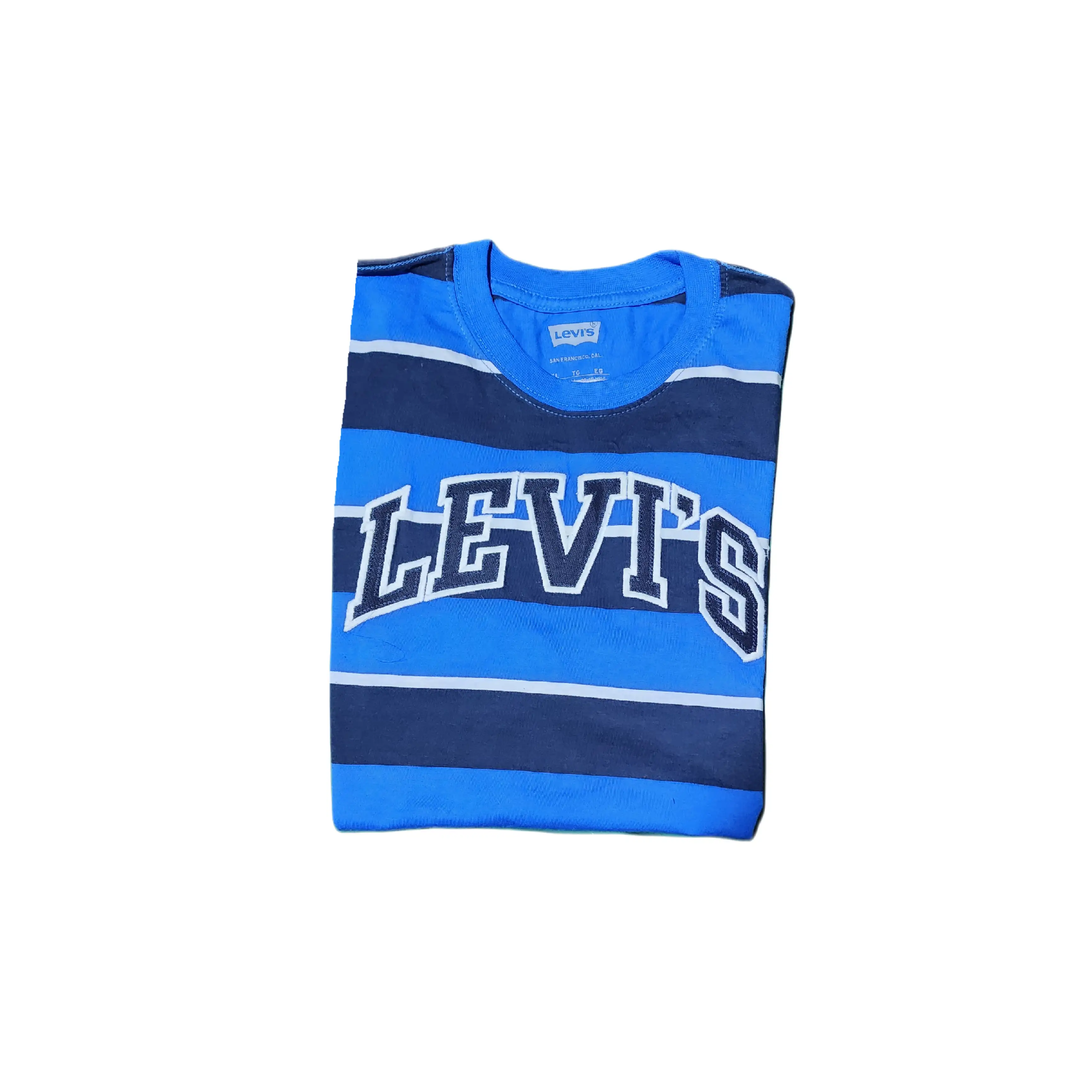 Playera azul con rayas 2