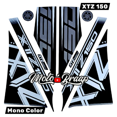 XTZ 150 Calcomanias 2025 MONOCOLOR negro gris