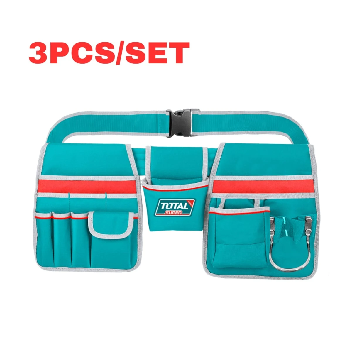 Kit 4 porta herramientas chaleco + maletin + bolso + cinturón total 5