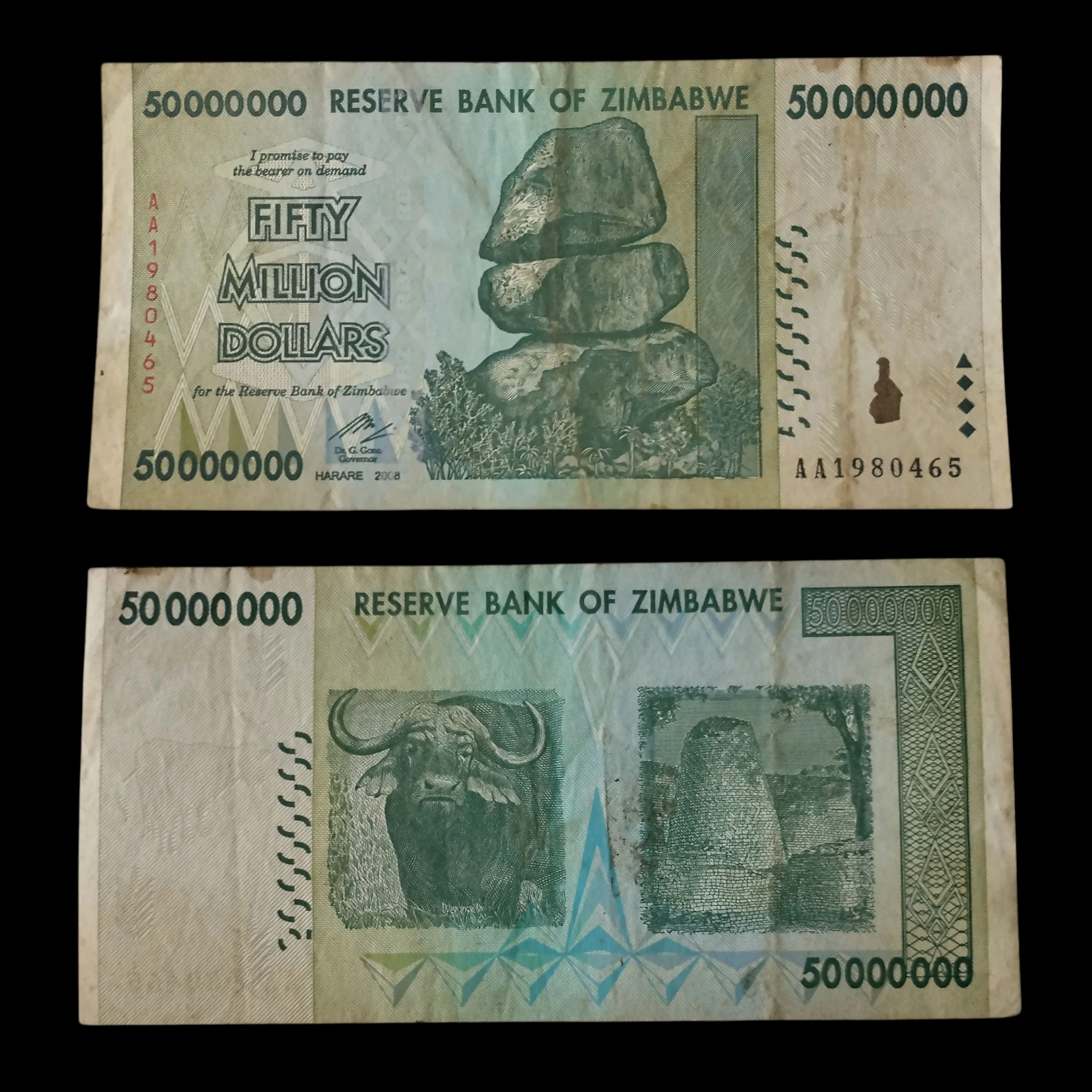 • Zimbawe 50 billones de dólares VF