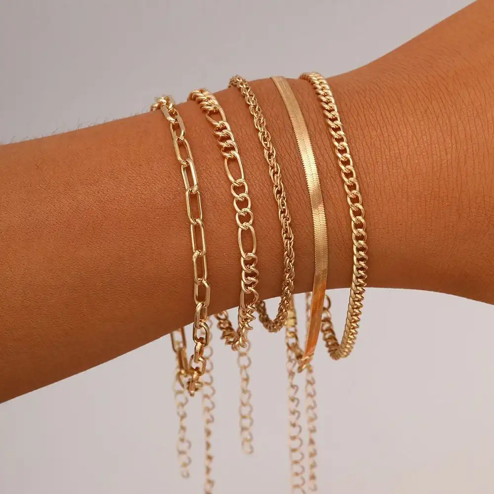 Set x5 Pulseras Asseni Dorados REF: G11