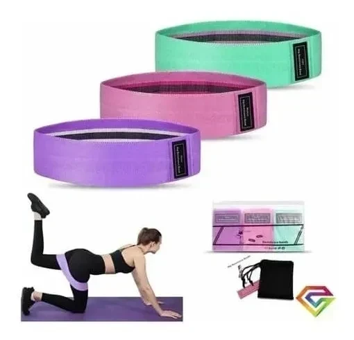 Bandas Elásticas Pro, 3 Pcs De Tela Con Bolso Yoga Gianpa