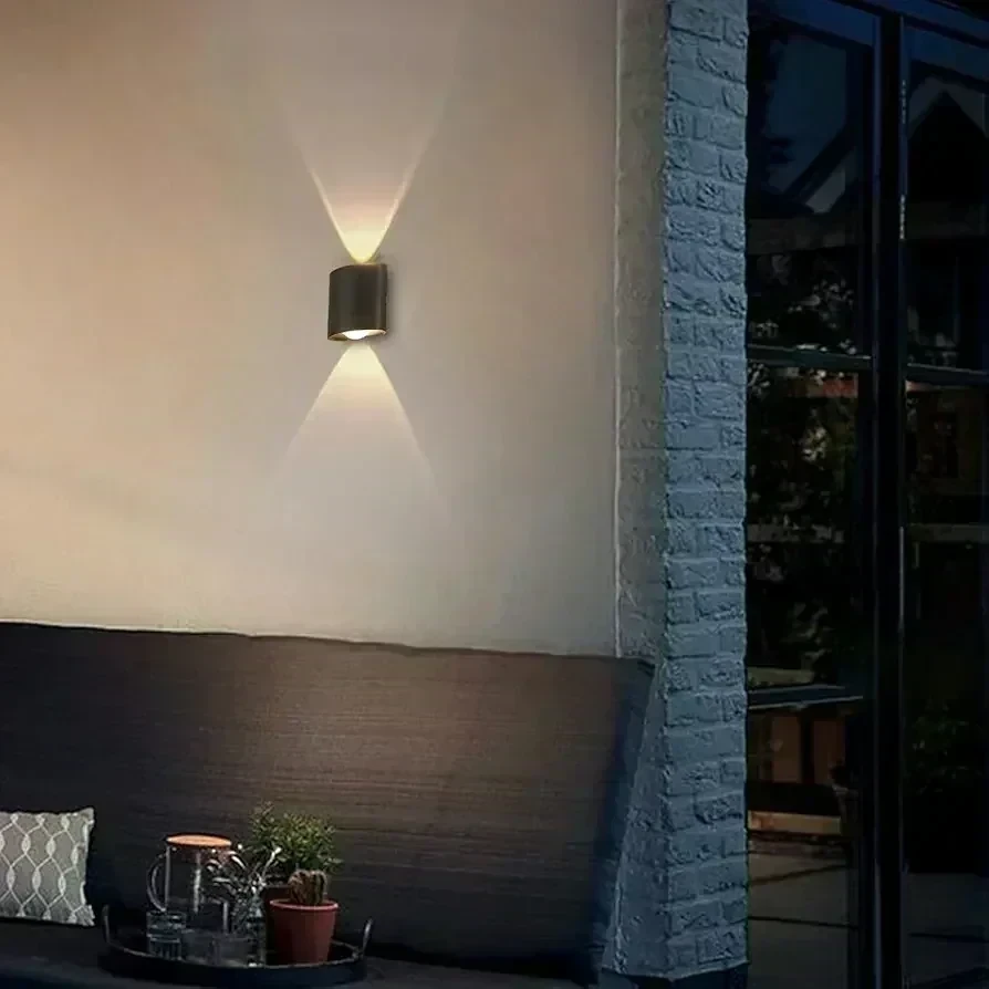 APLIQUE PARED LED DECO NEGRO PC IP65 2X2W 3000K 4