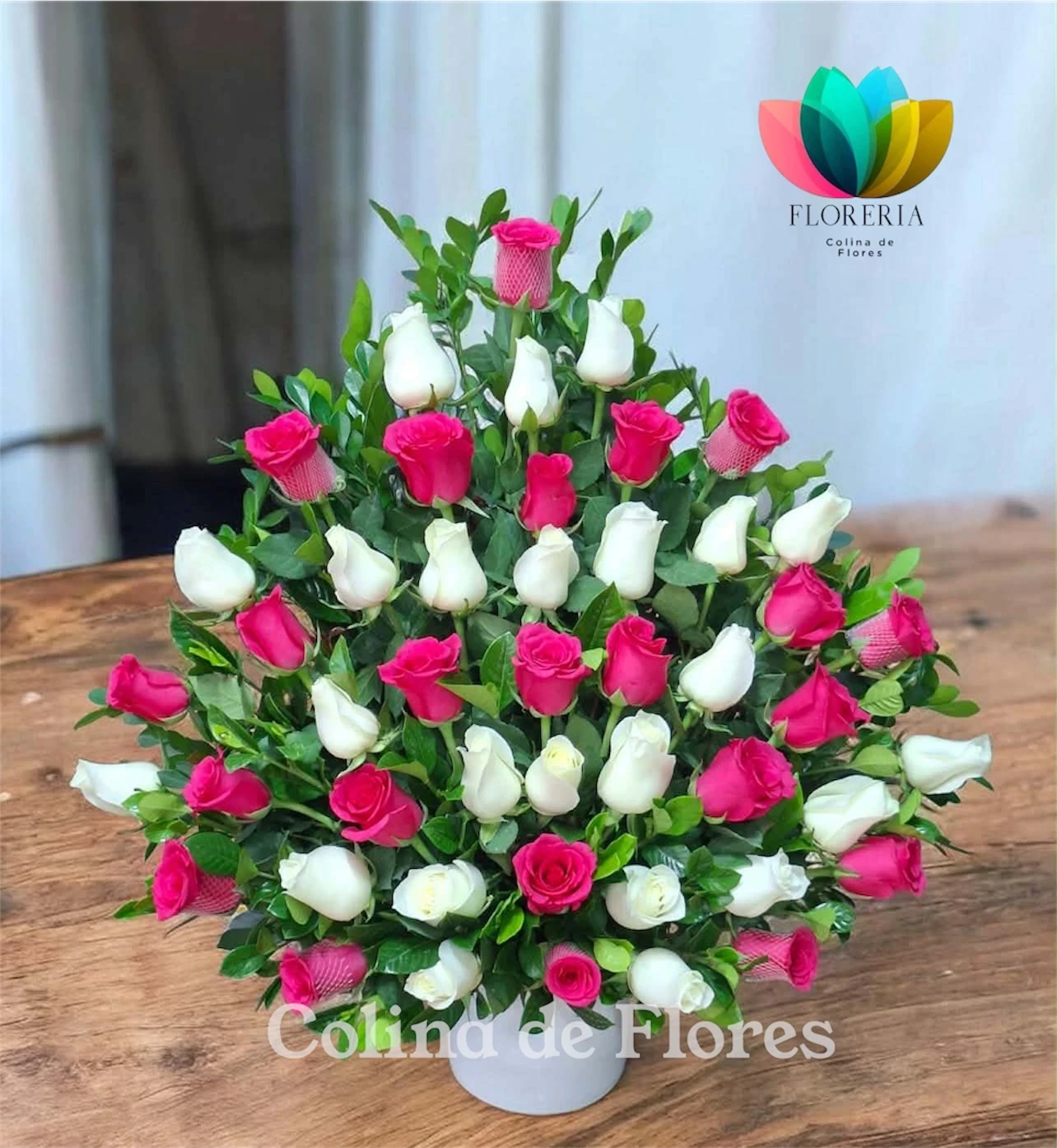 Mix abanico rosas 