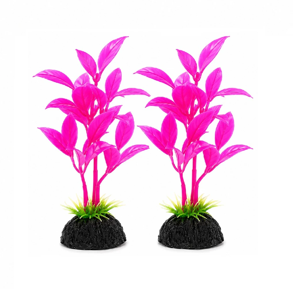 Planta decorativa de plástico fucsia x 2 unidades