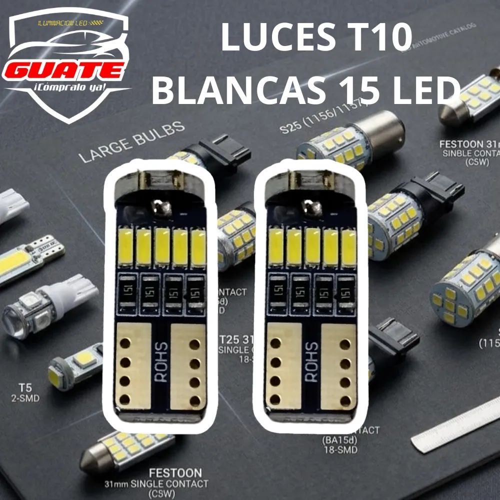 T10 BLANCAS 15 LED 