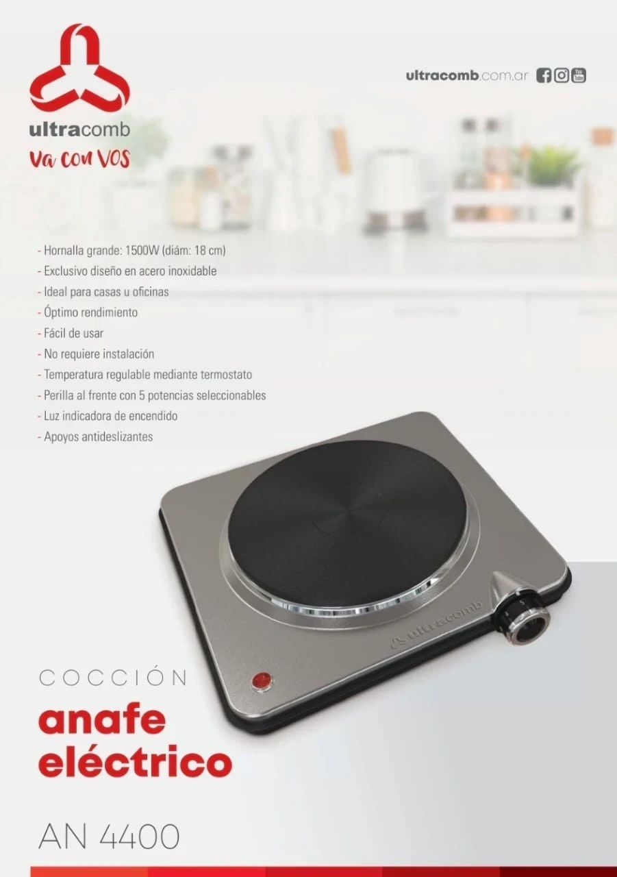ANAFE ELECTRICO 1 HORNALLA ULTRACOMB 