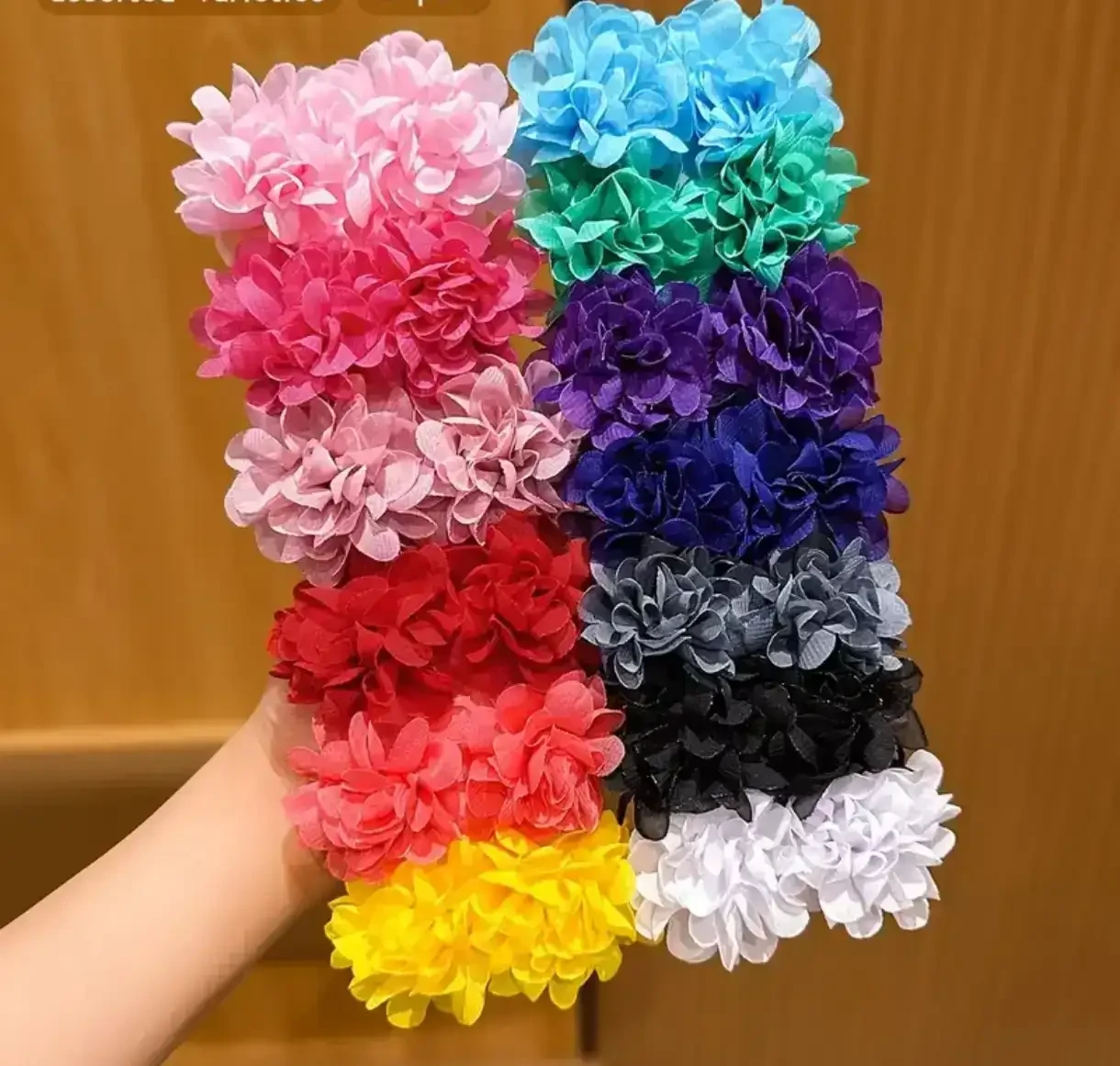 Pinzas Cabello Flor Colores Par