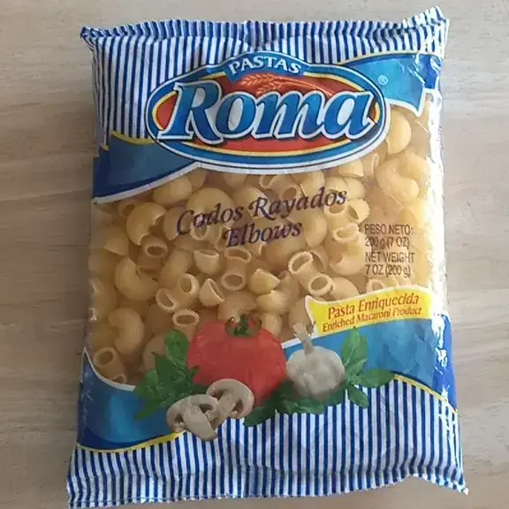 Pasta roma codos rayados de 7 onza