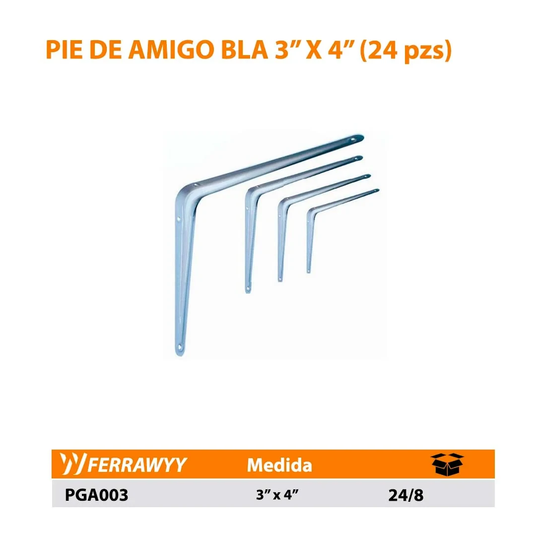 PIE DE AMIGO BLA 3 X 4 (24 pzs) 